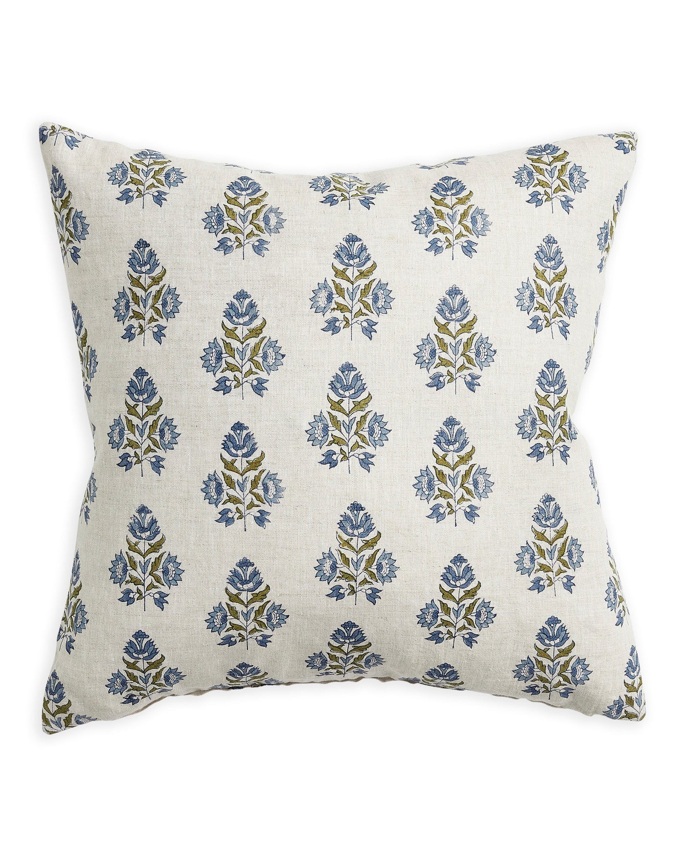 Ankara Moss Azure Linen Cushion 50x50cm