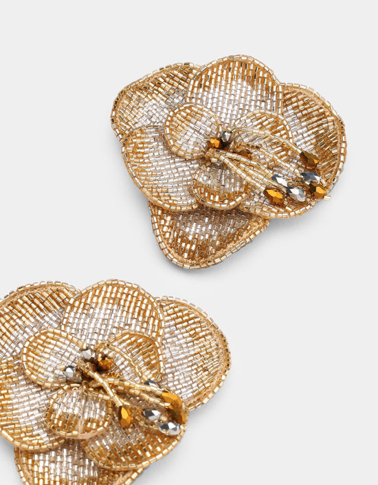 Camelia Earrings Silver Gold