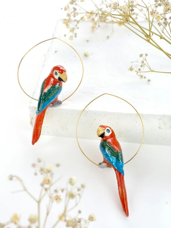 Red Parrot Earrings