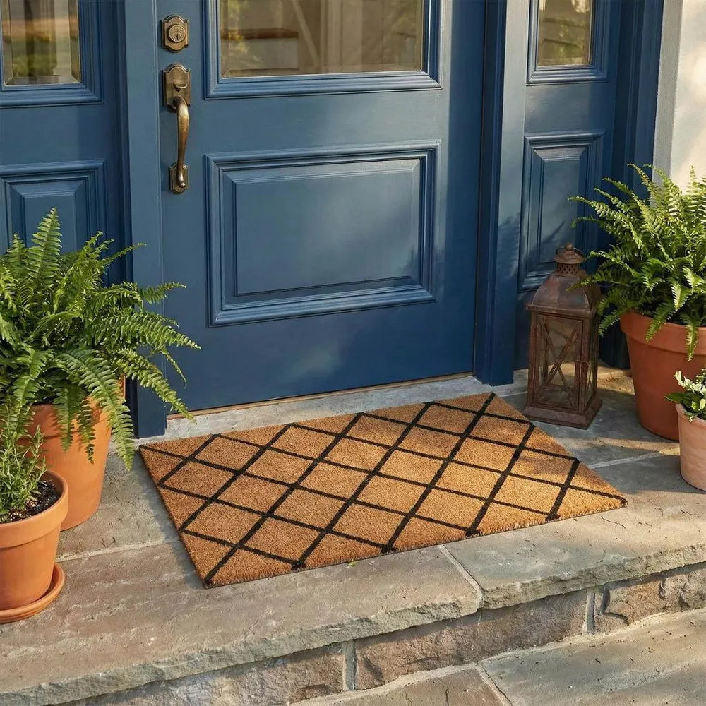 Trellis Coir Doormat with Vinyl Backing