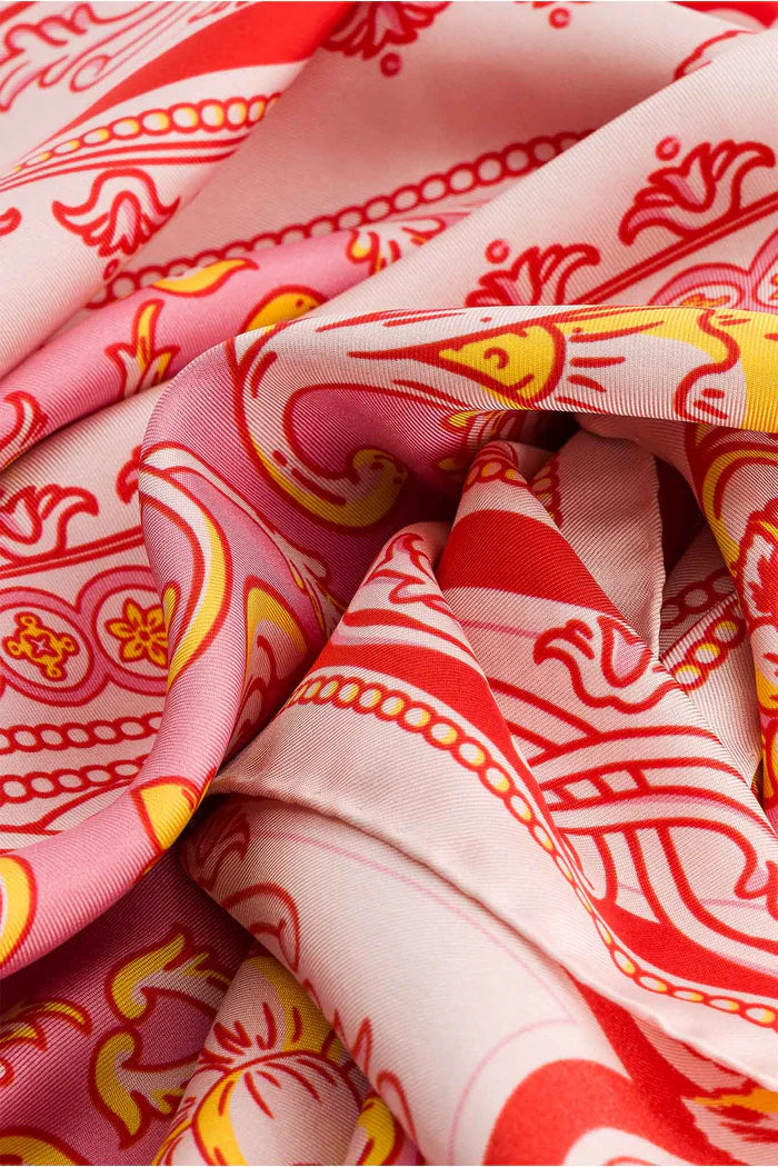 Scarf Mosaic Rosy Silk