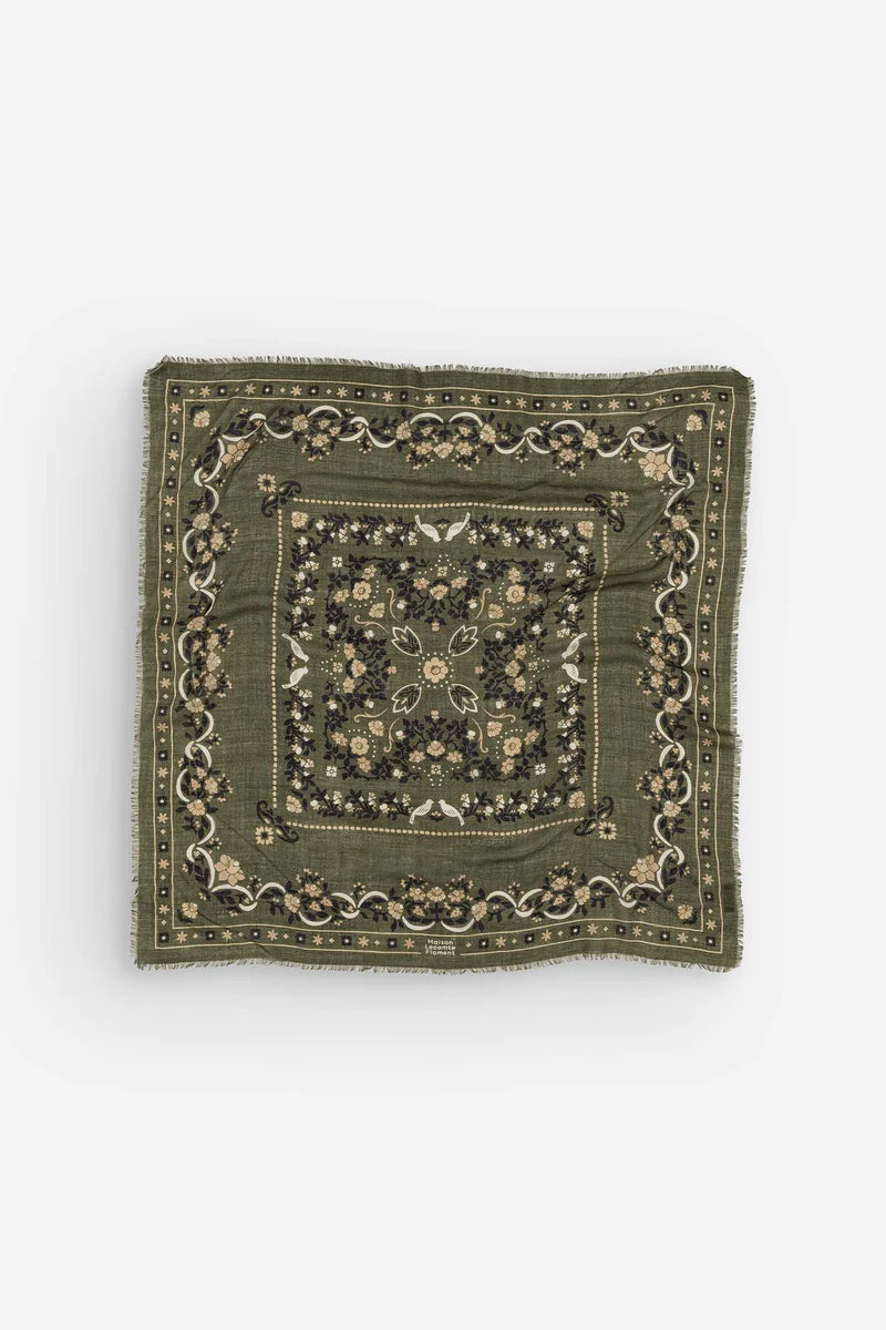 Scarf Secret Garden Olive