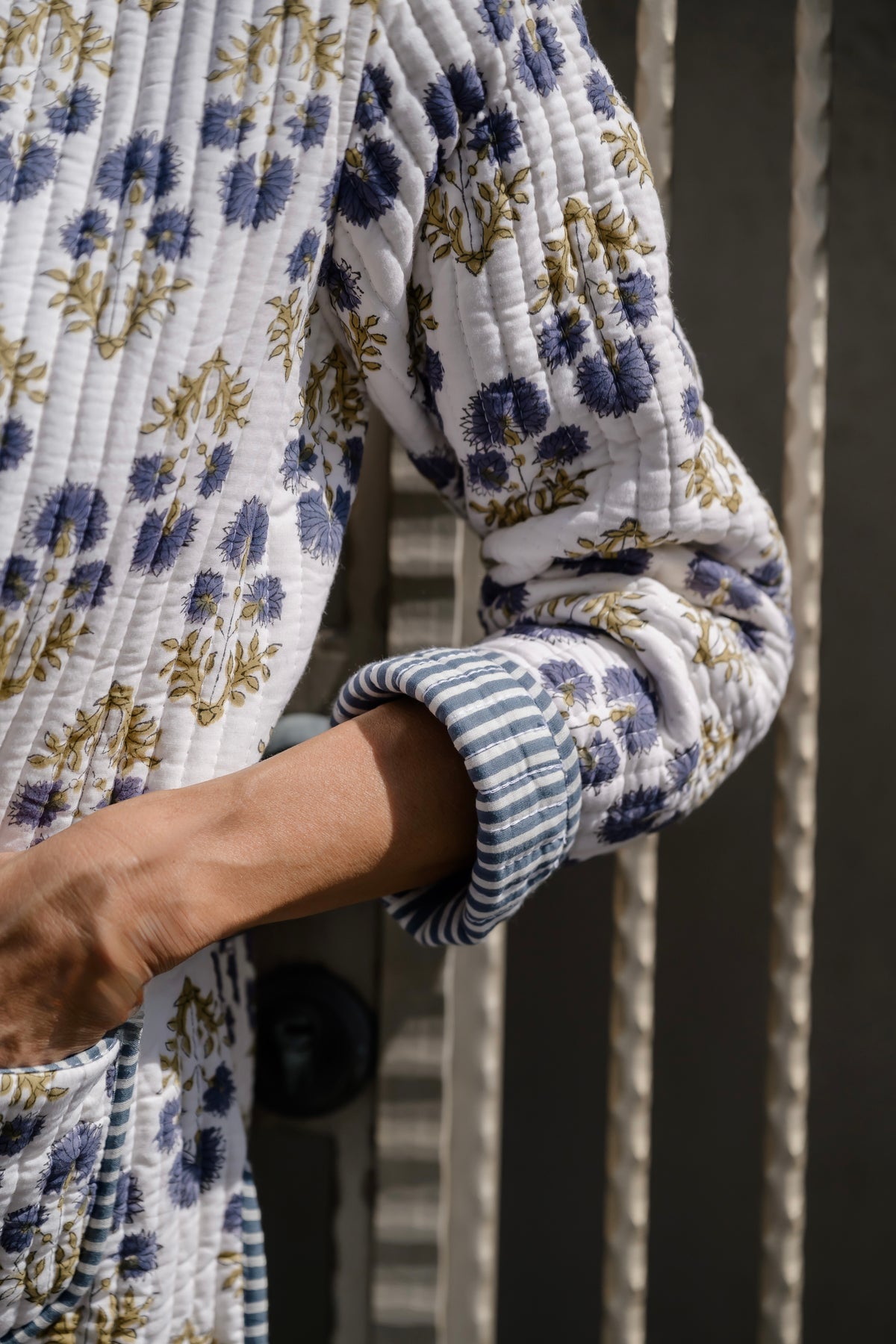 Dimitri Quilted Jacket Indigo Bloom
