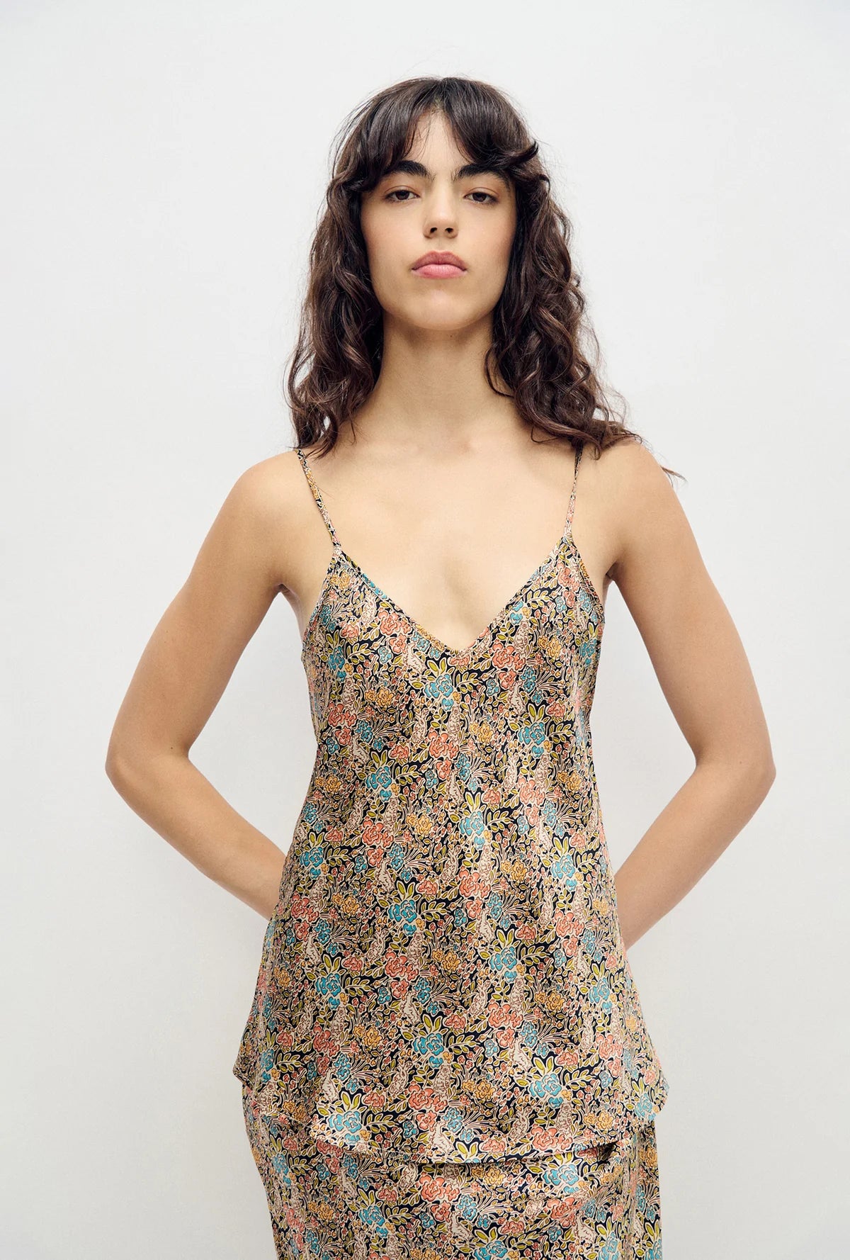 Bias Cut Cami Sugar Floral - Silk Laundry