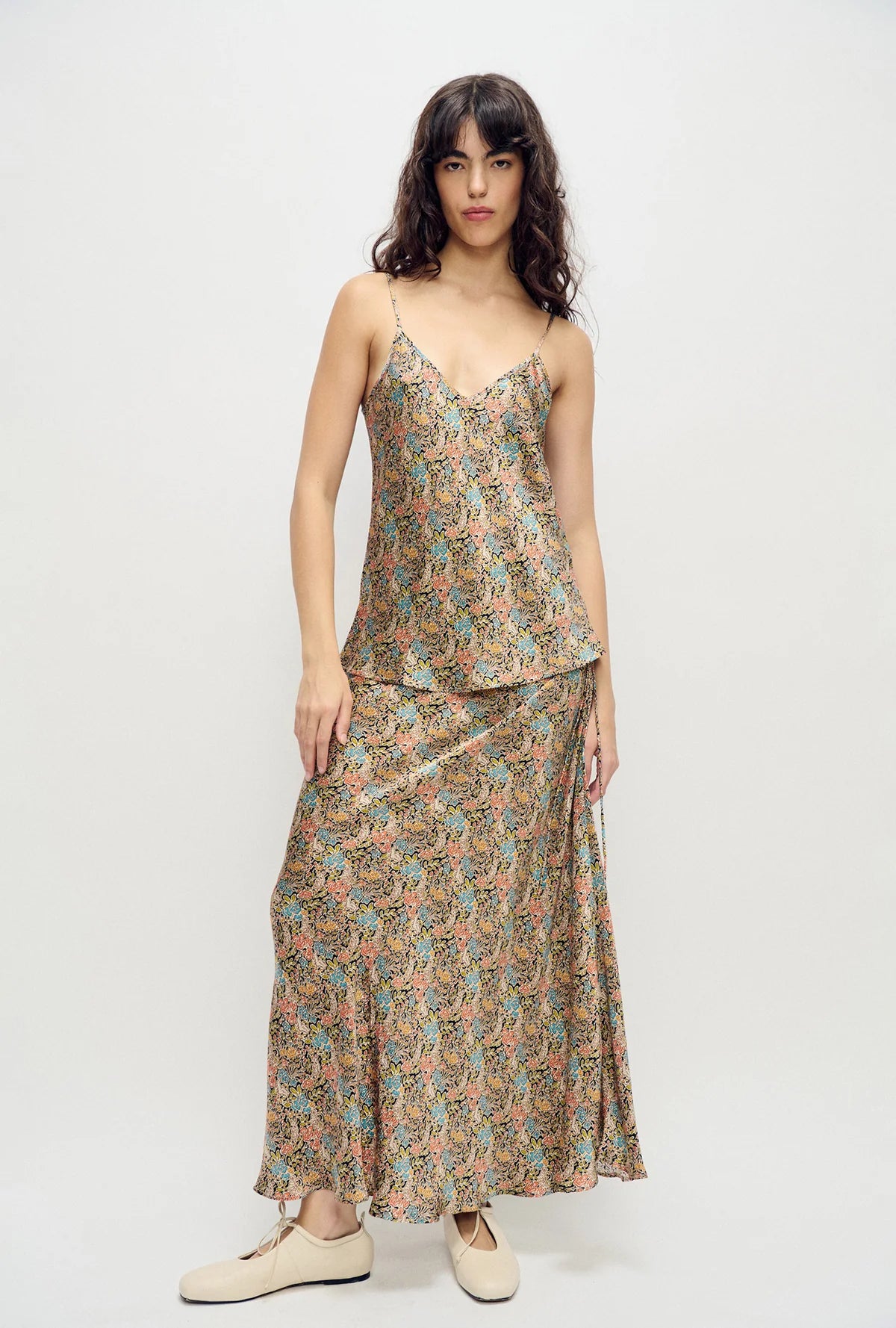 Bias Cut Cami Sugar Floral - Silk Laundry