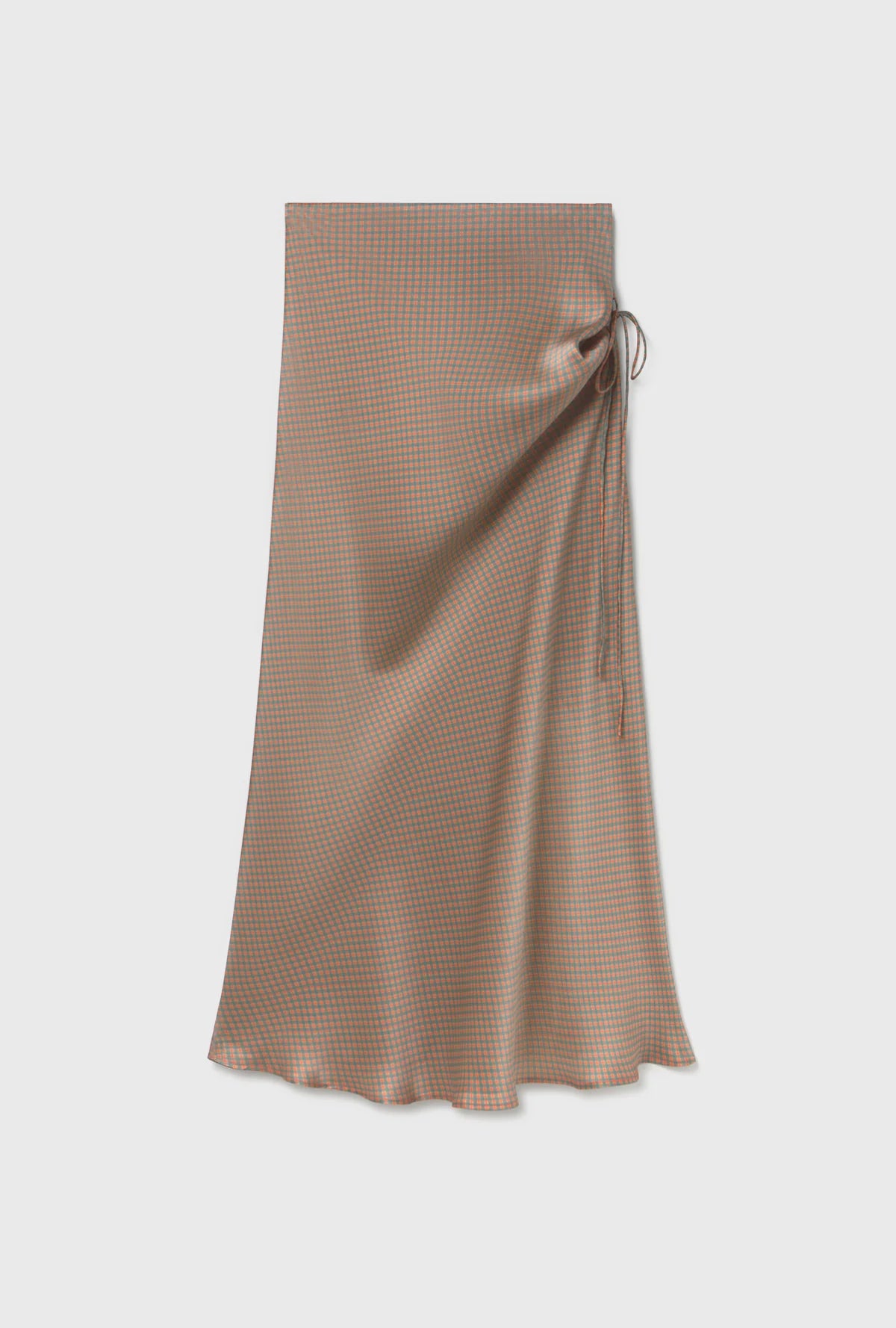 Long Bias Cut Skirt Micro Plaid - Silk Laundry