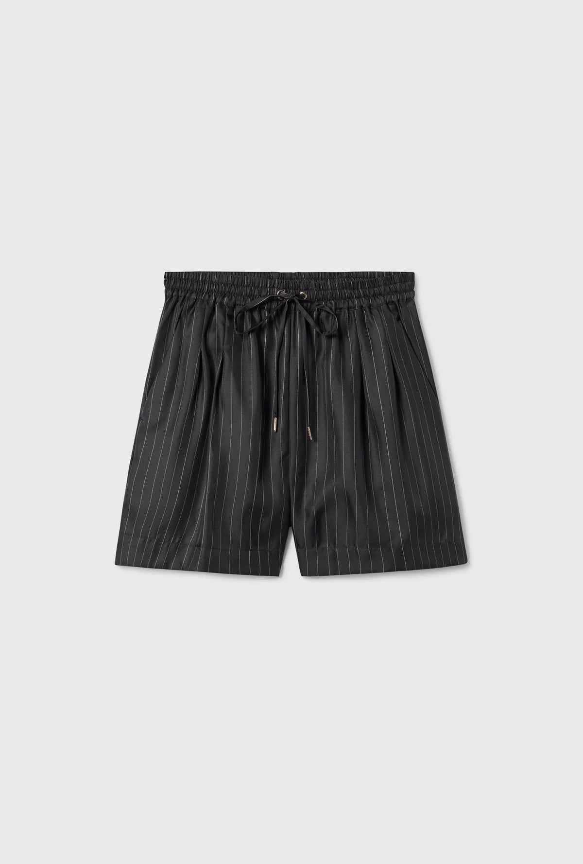 Twill Slouch Shorts Pinstripe Black/White