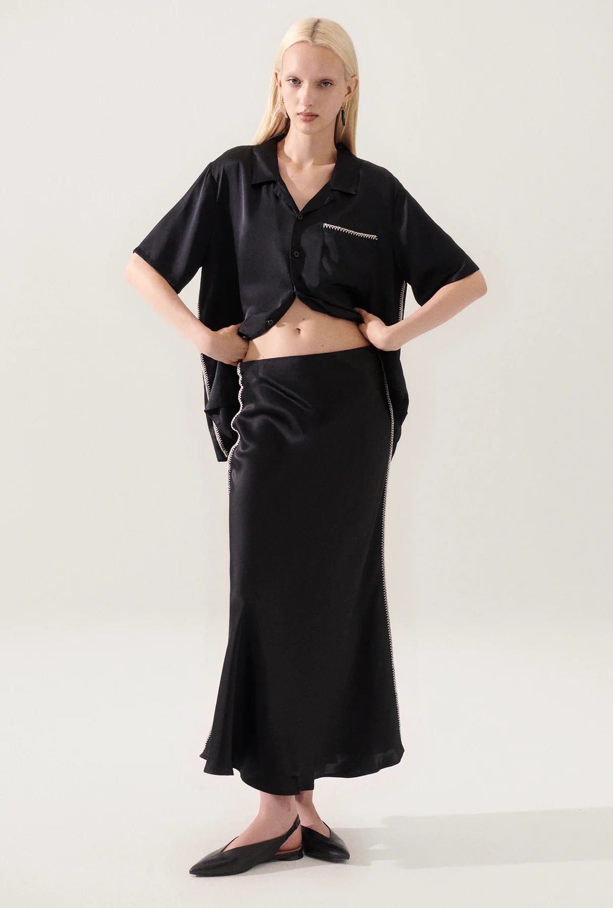 SILK LAUNDRY LONG BIAS CUT SKIRT BLANKET