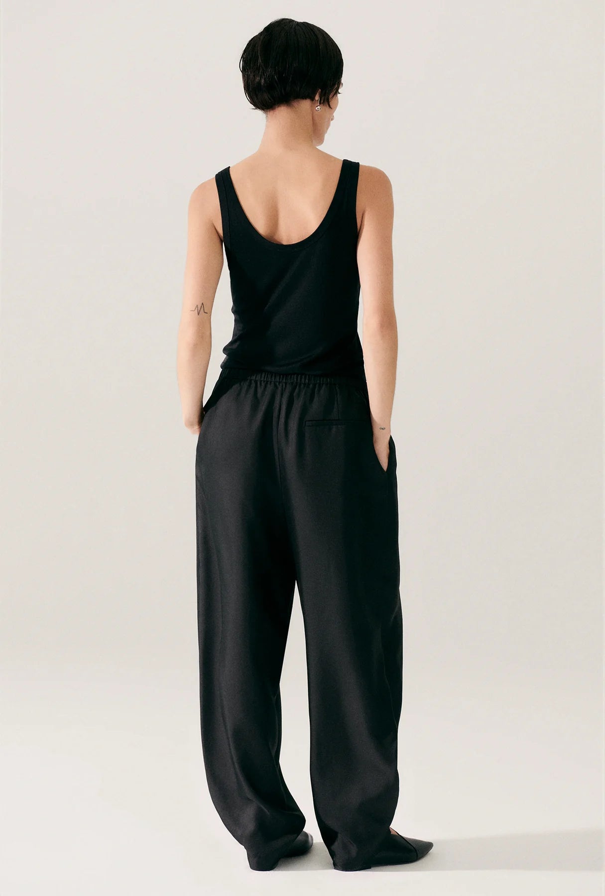 Twill Harem Pants Black