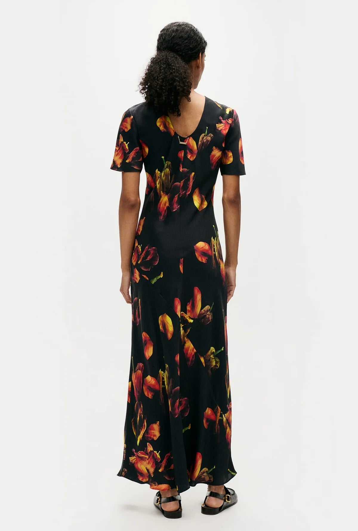 Short Sleeve Bias Dress Tulipa Black