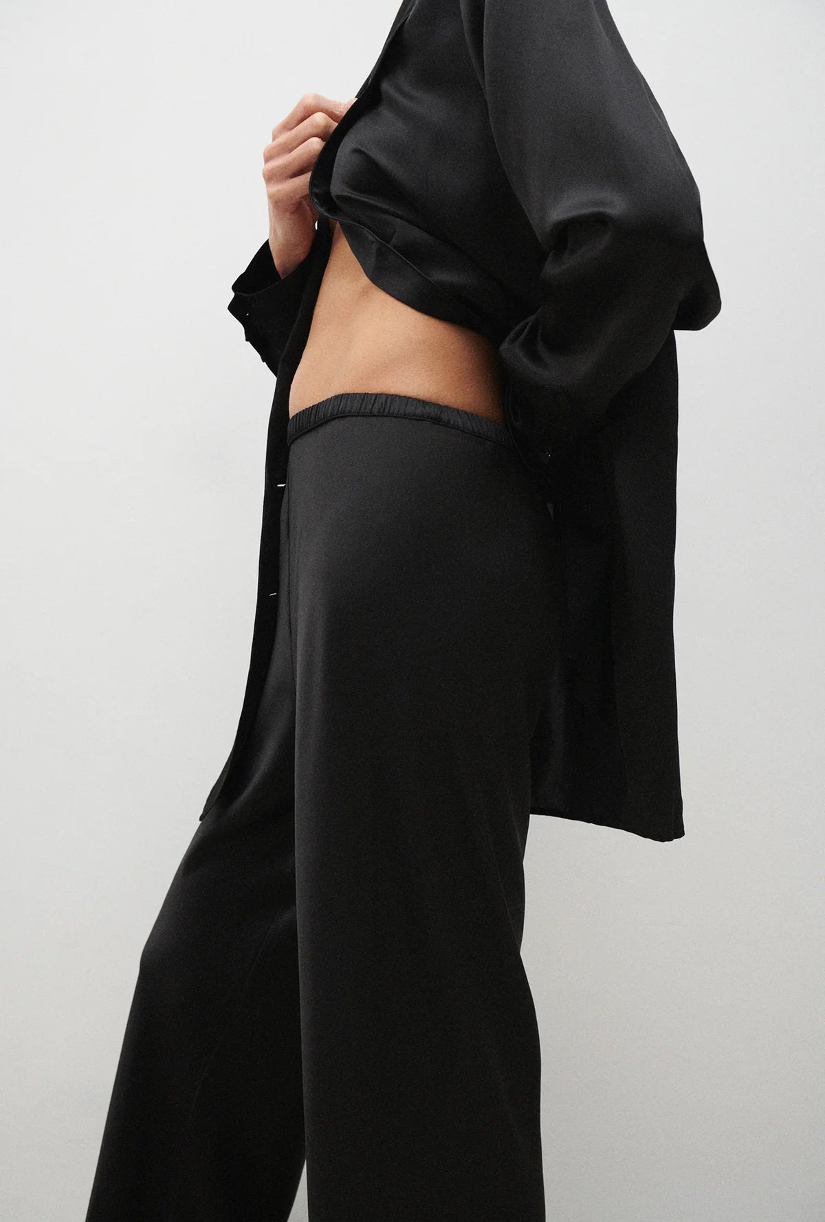 Bias Cut Pants Black - Silk Laundry