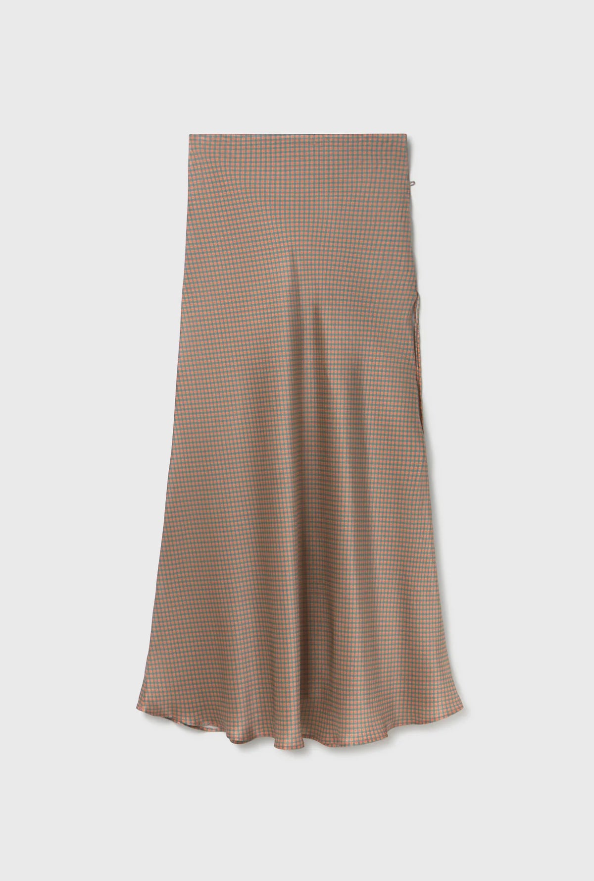 Long Bias Cut Skirt Micro Plaid - Silk Laundry