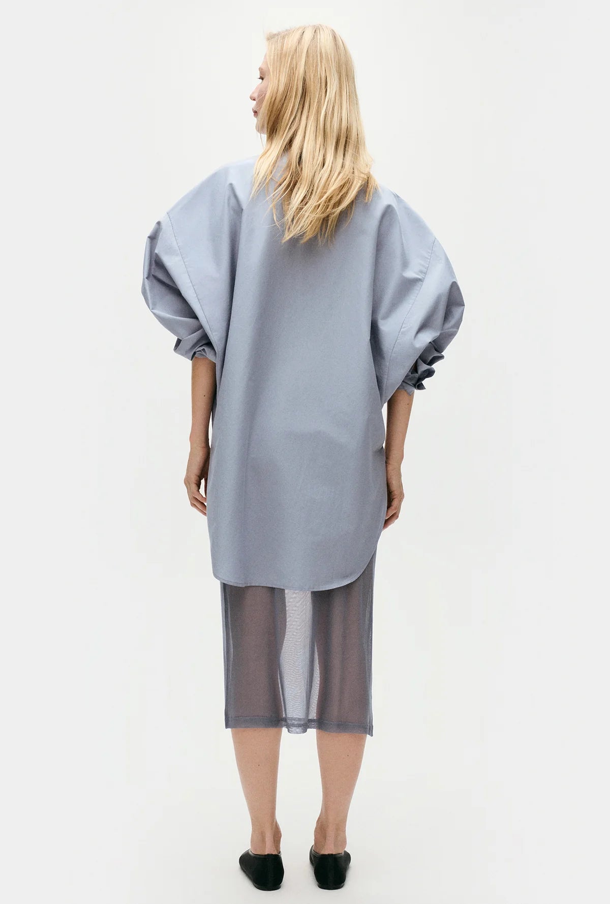 Cotton Silk Round Shirt Storm