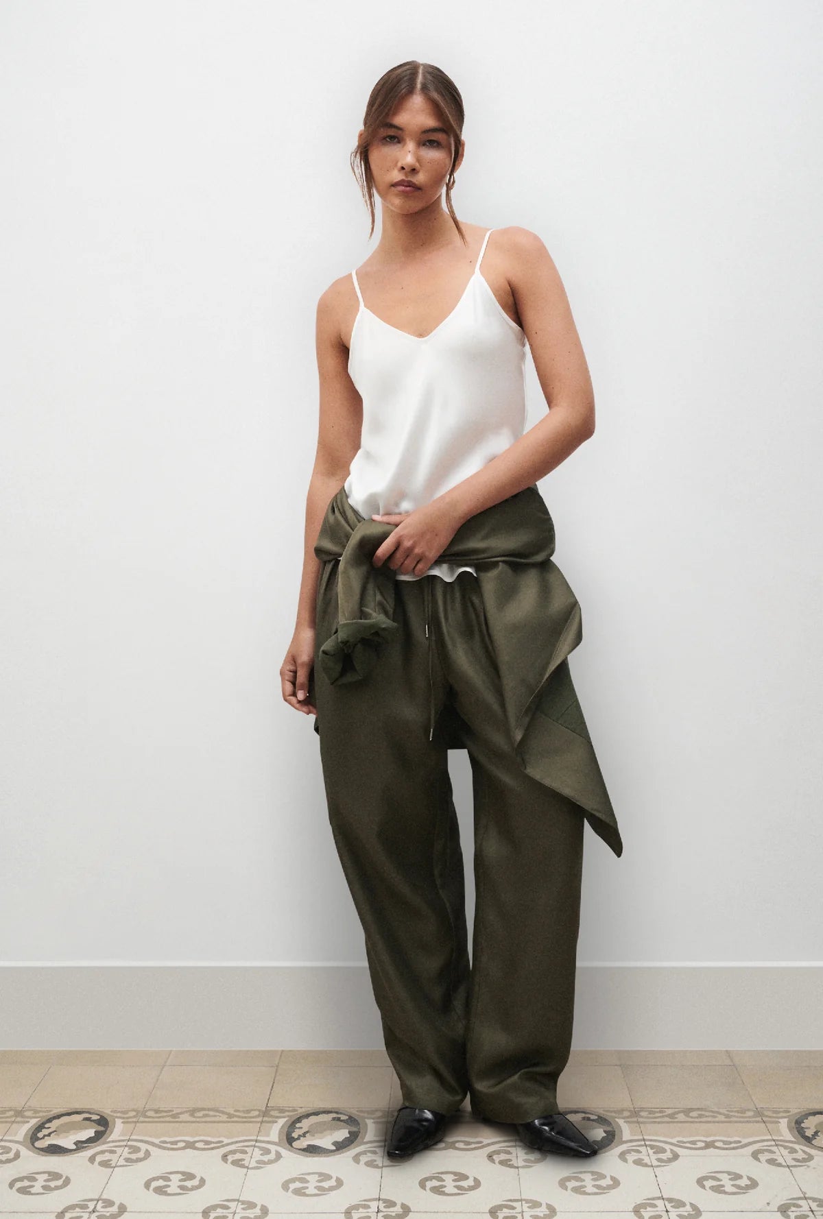 Bias Cut Cami White