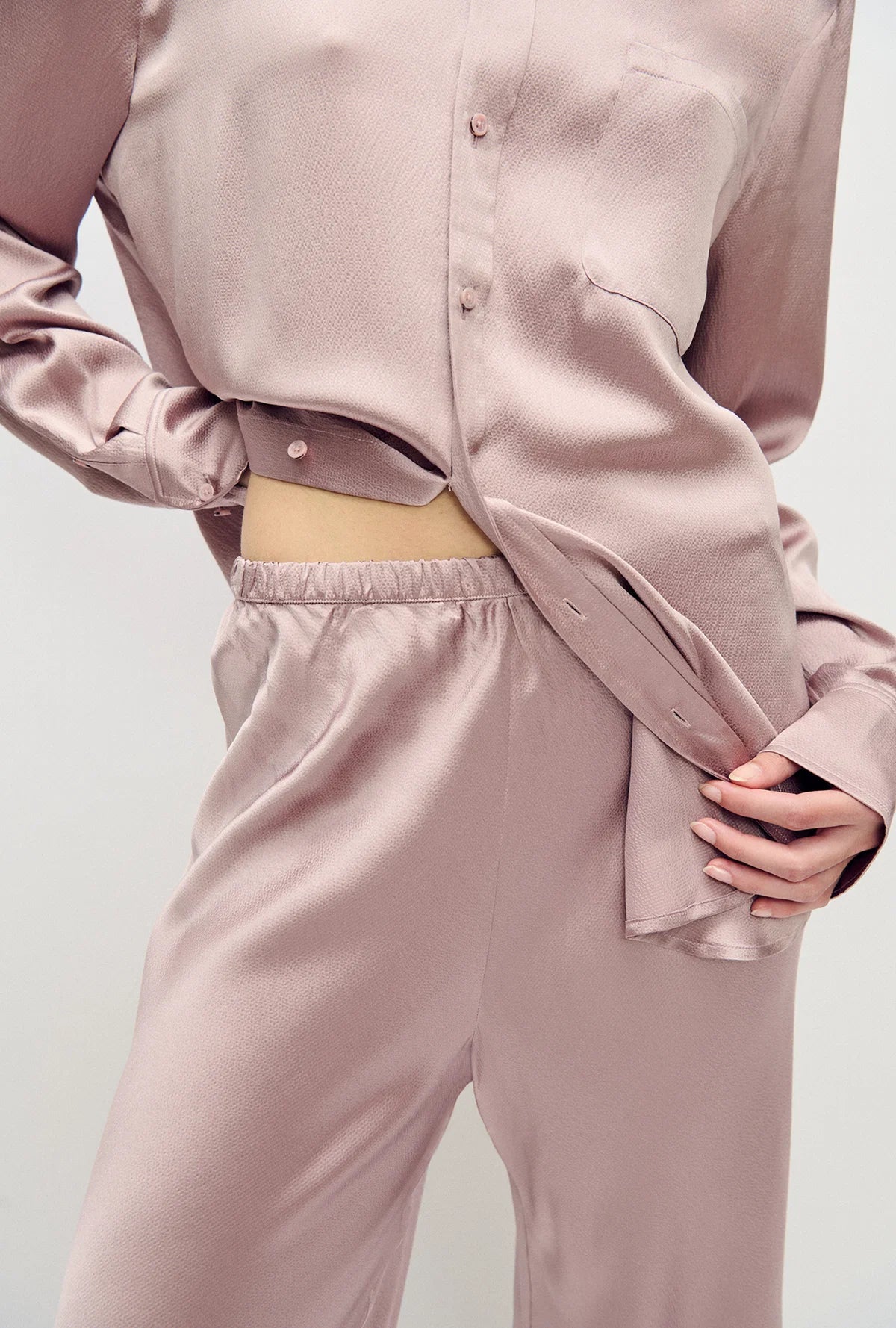 Hammered Bias Cut Pants Lasso