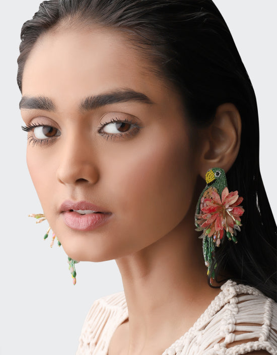 Parrot Earrings Light Khaki