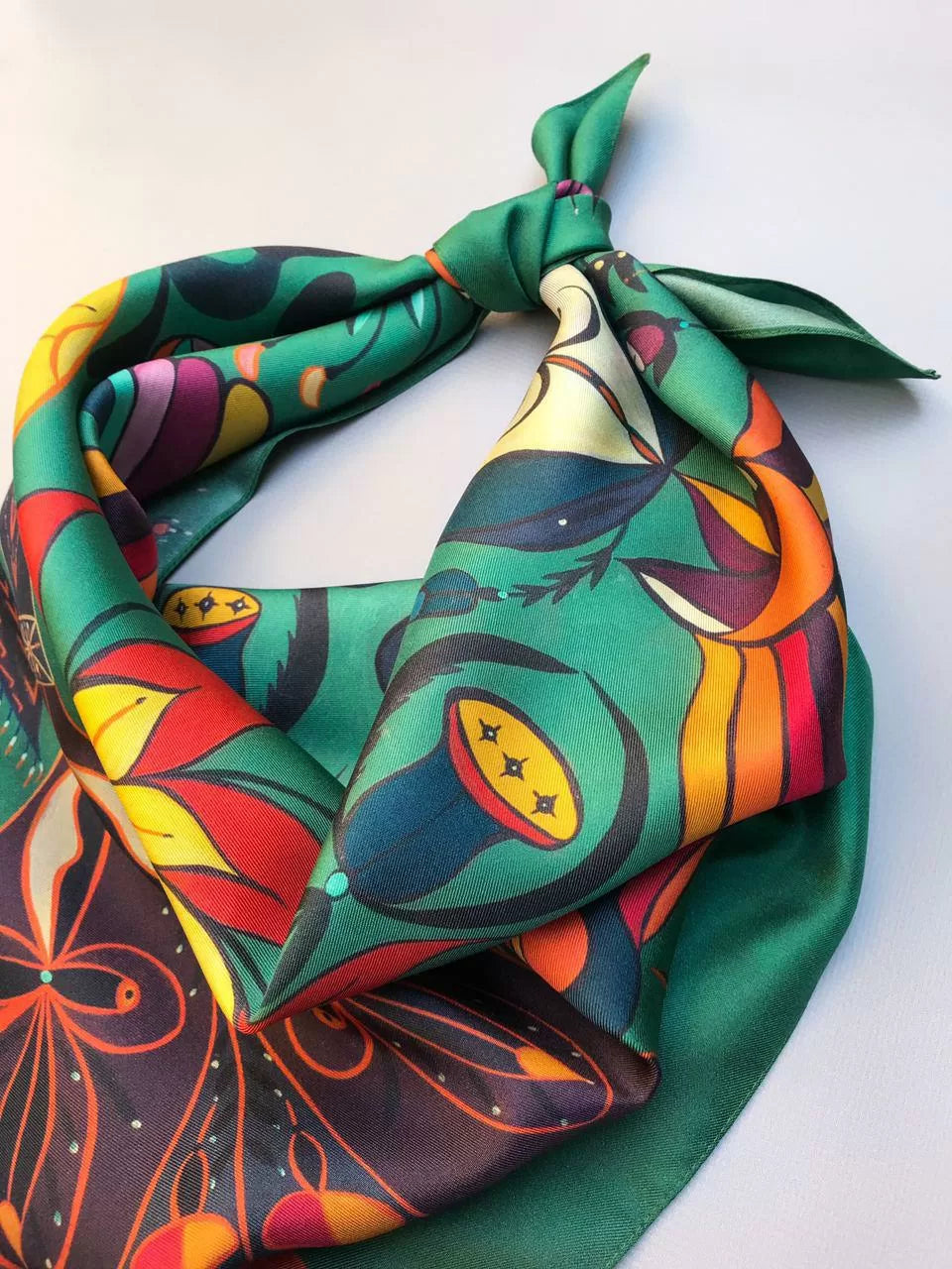 Silk Scarf “Forest song” F. Primachenko