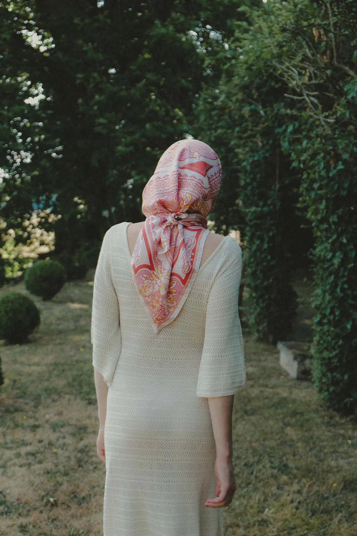 Scarf Mosaic Rosy Silk