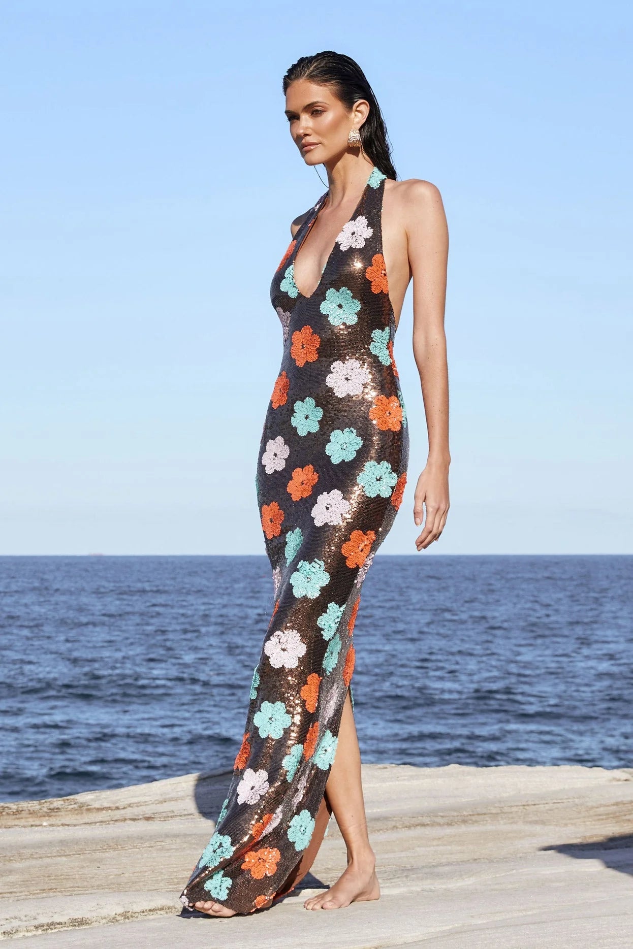 Sienna Halter Gown Floral - Nookie