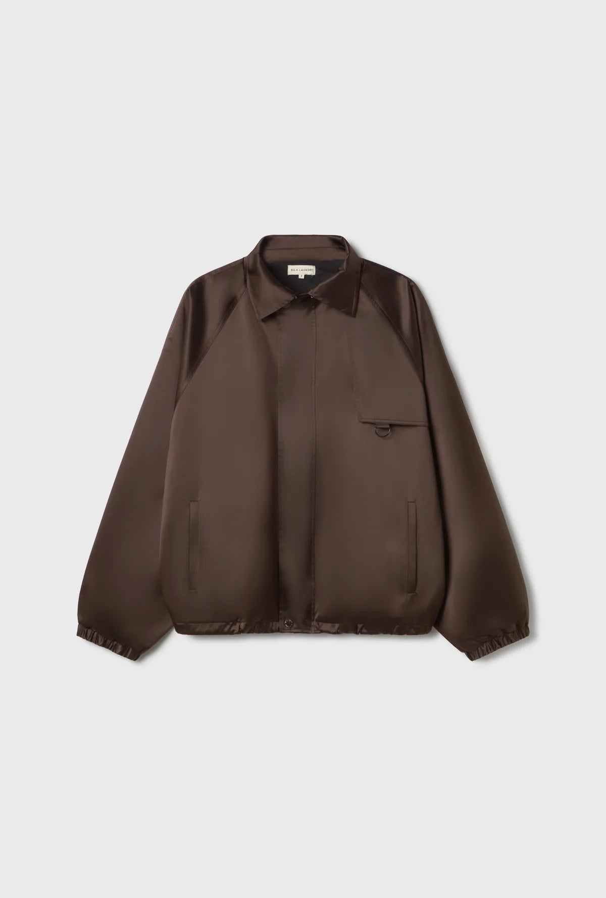 Coated Silk Bomber Jacket Mantis