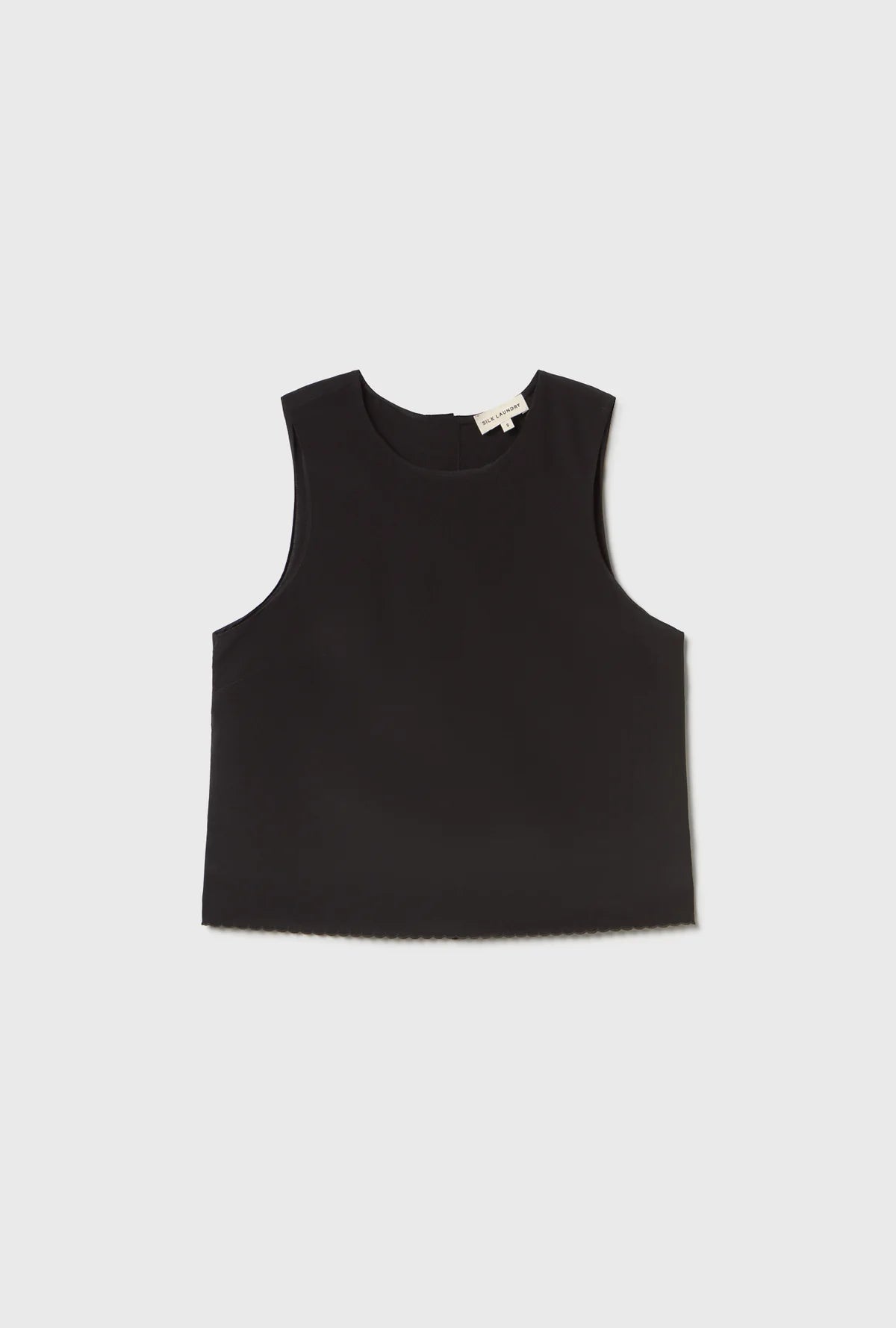Scallop Elena Sleeveless Top Black