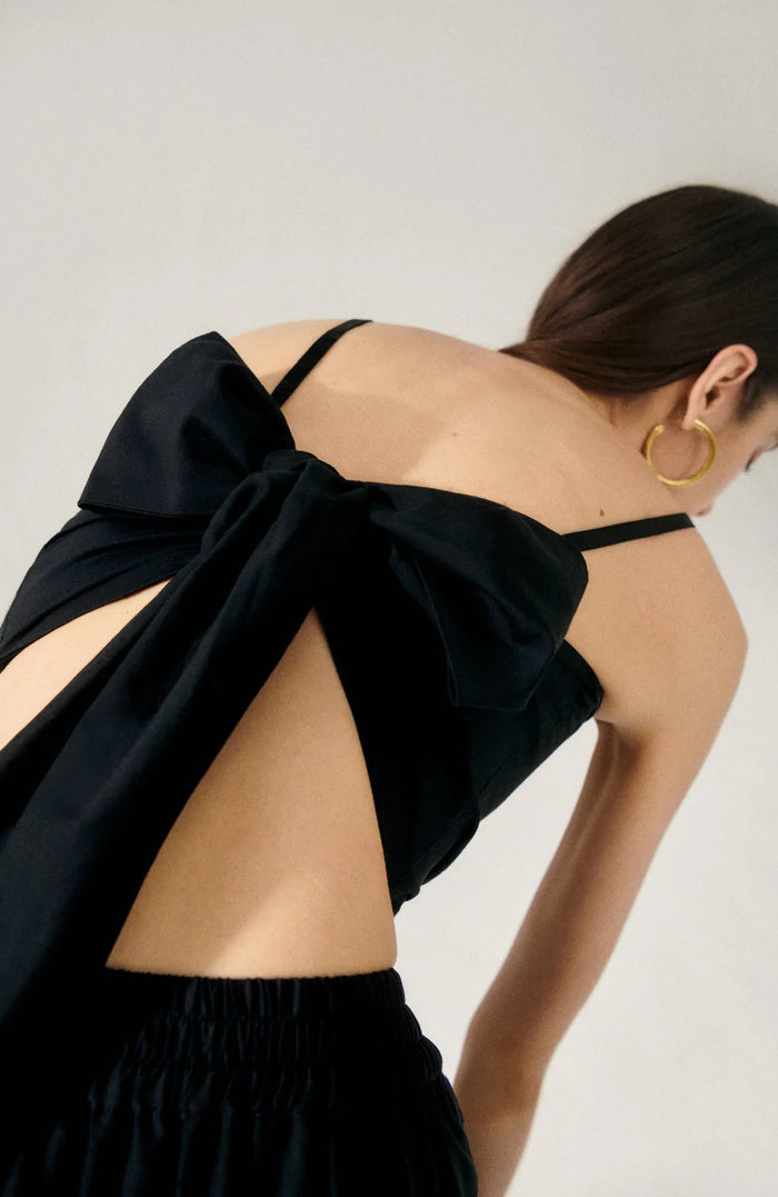 Cotton Silk Twist Top Black