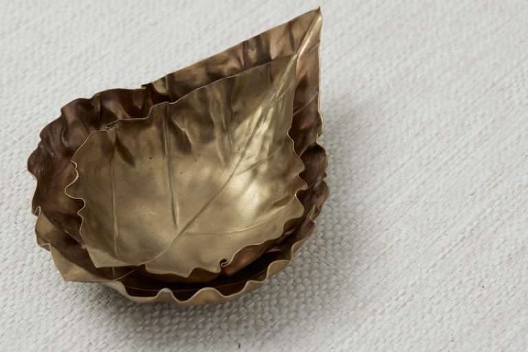 Brass Leaf Bowl Set of 2