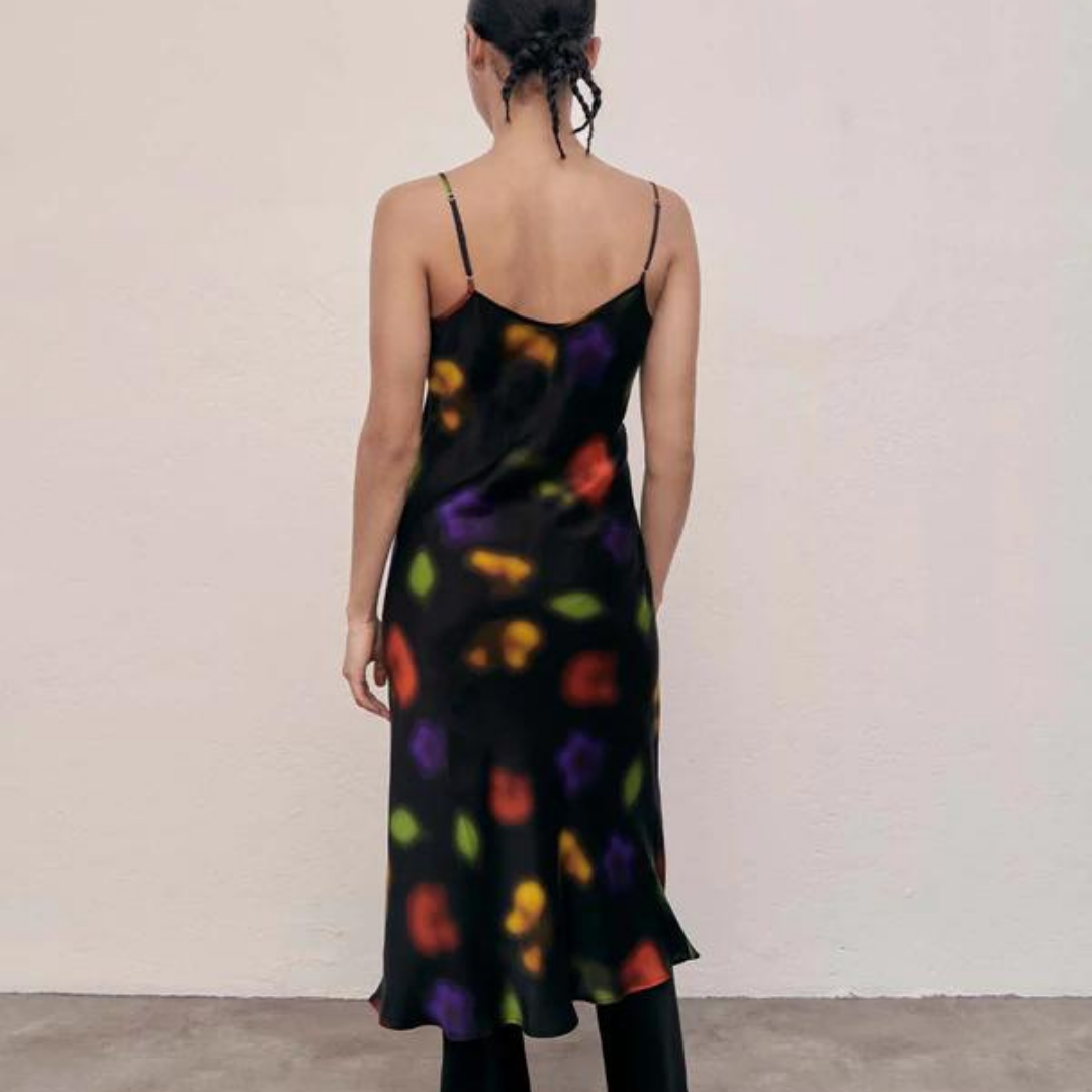 90S Slip Dress Black Blur