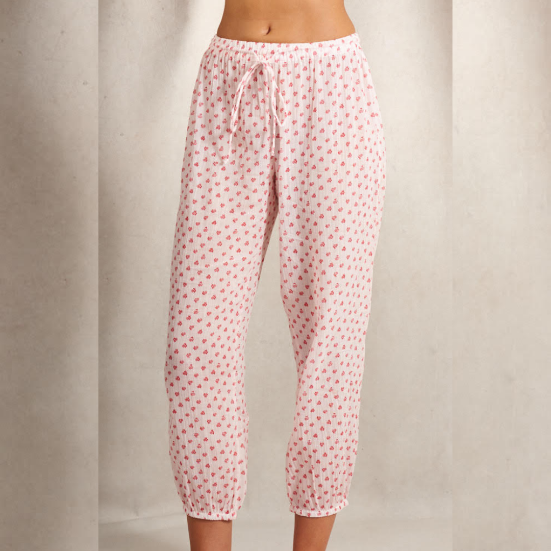 Anouk PJ Bottoms Ecru/Red - Mabe