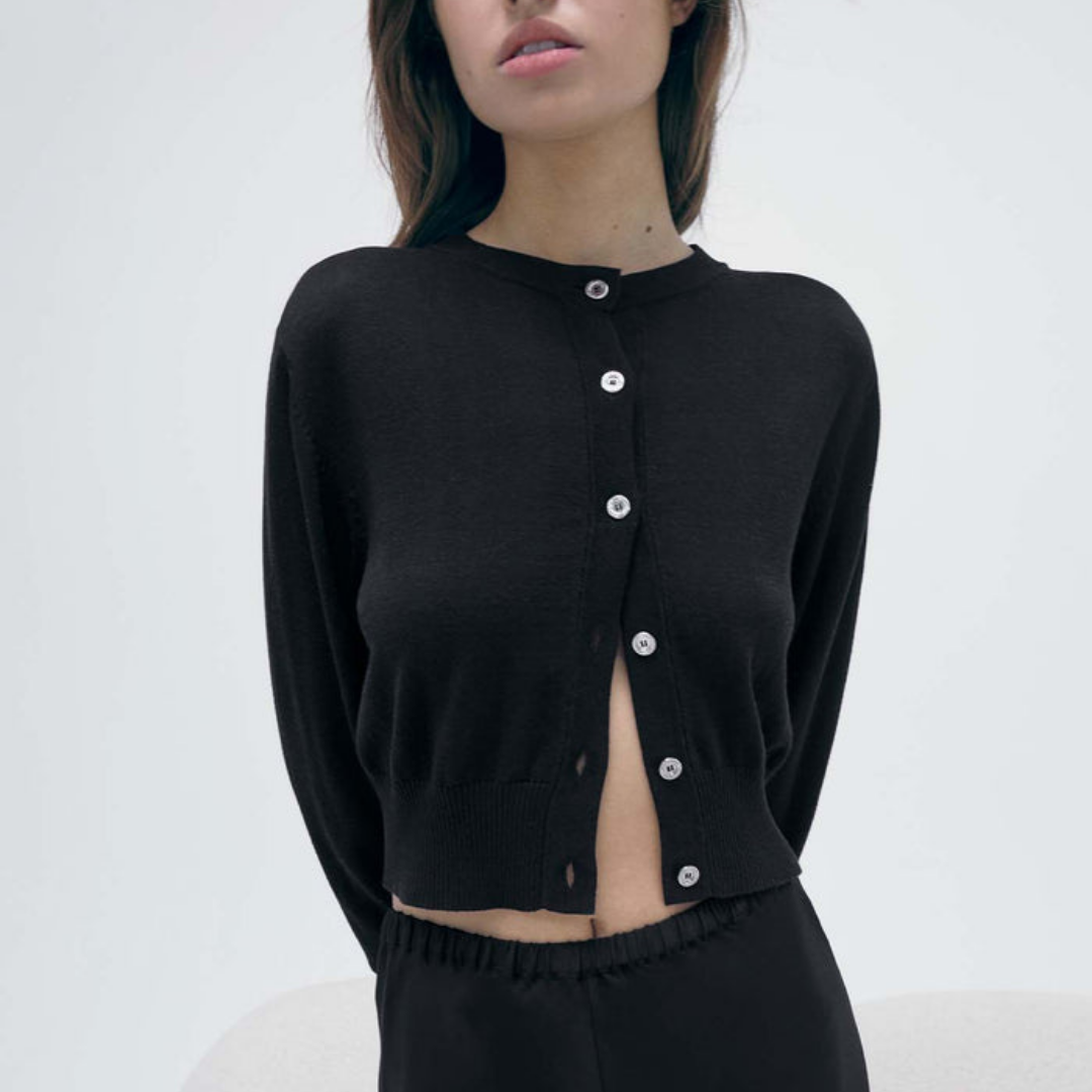 Cropped Cardigan Black