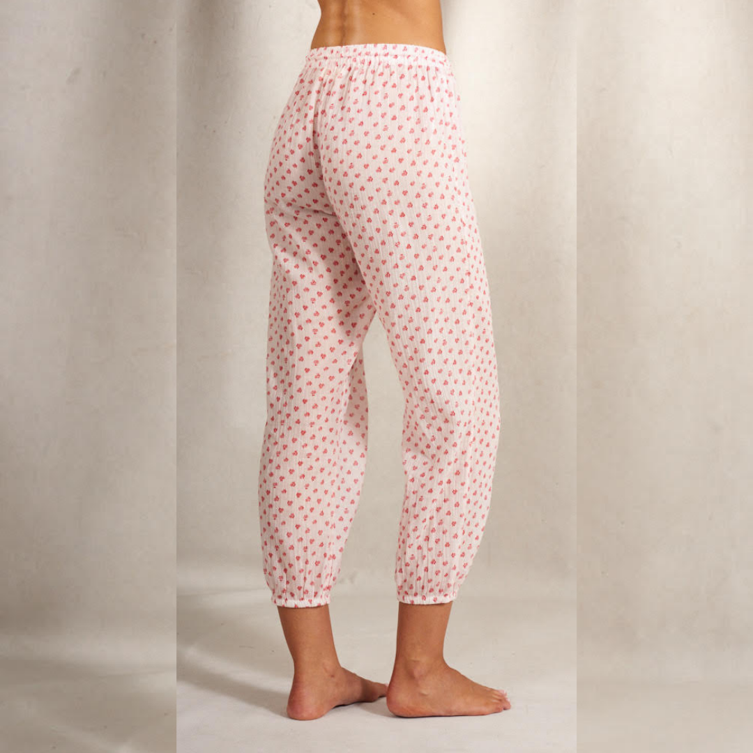 Anouk PJ Bottoms Ecru/Red - Mabe