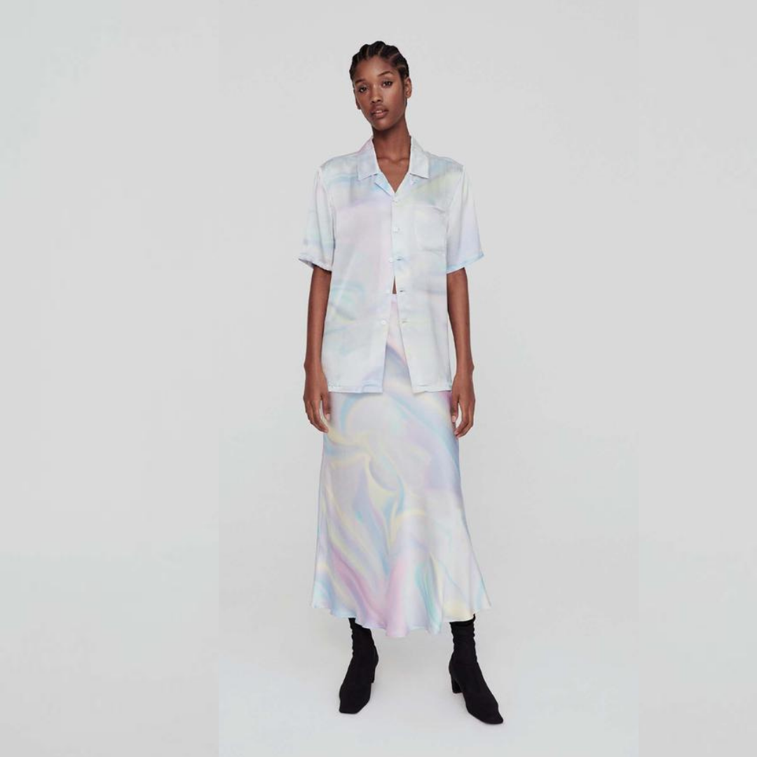 Long Bias Cut Skirt Rainbow