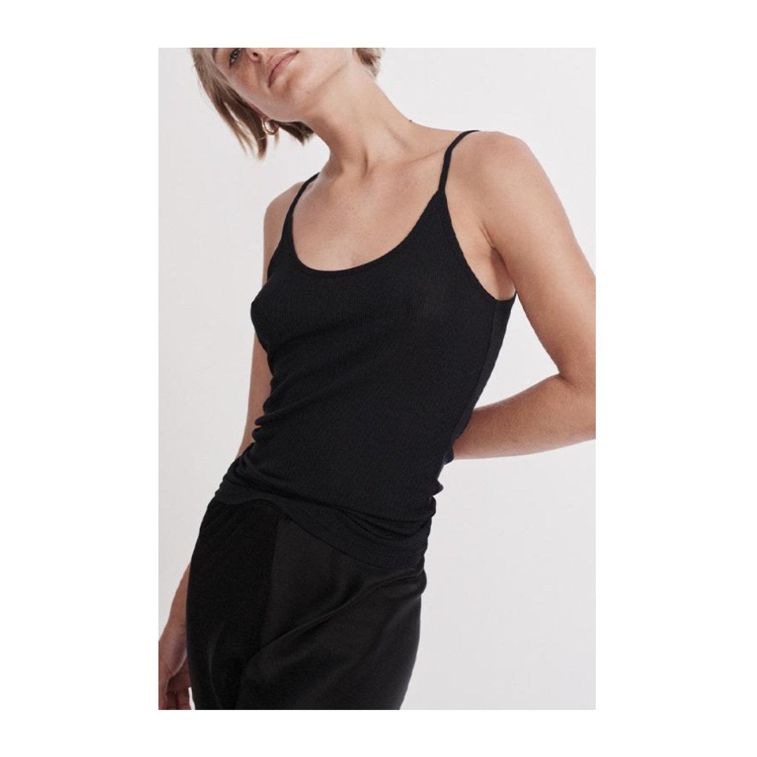 Ribbed Cami Black