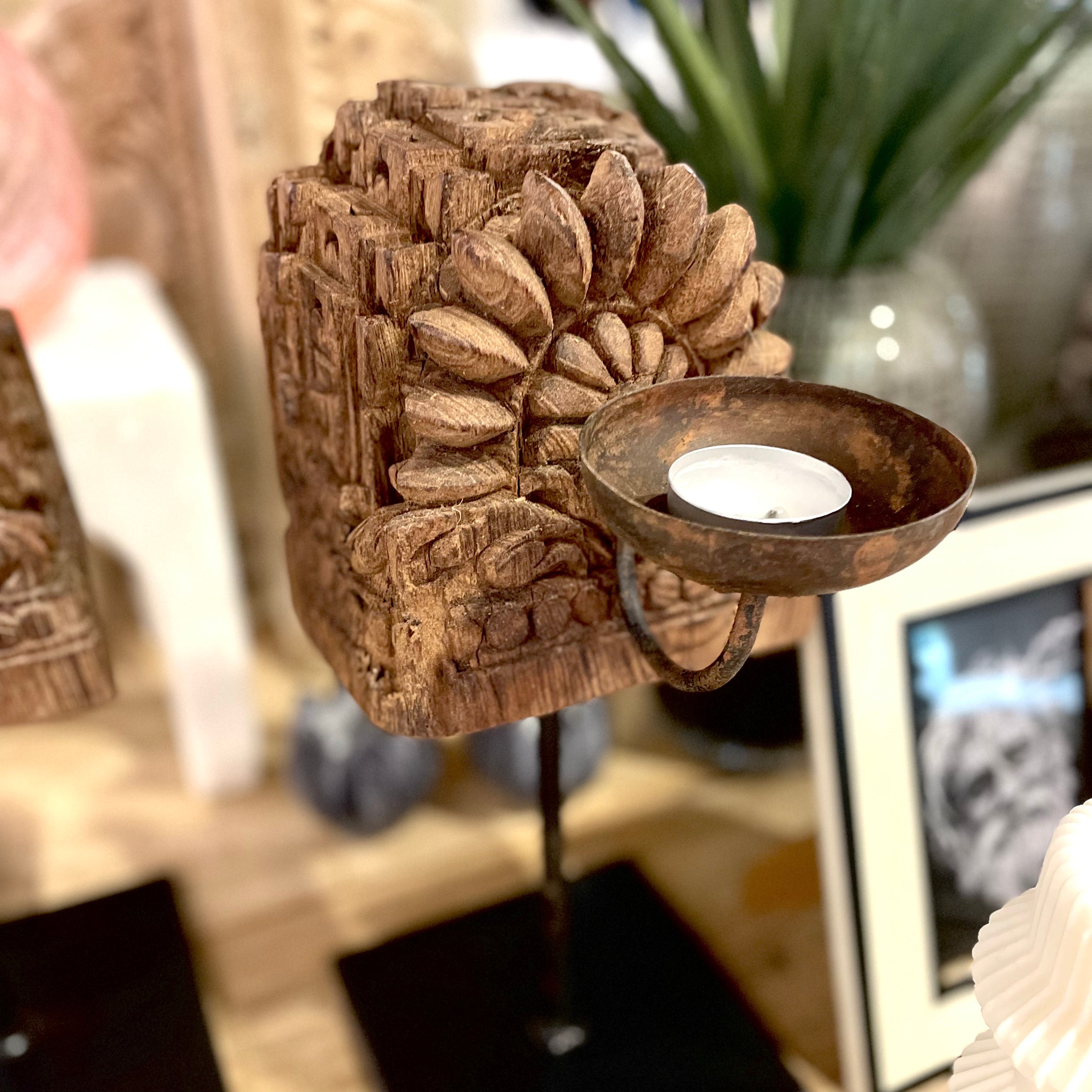 Carved Candle Stand