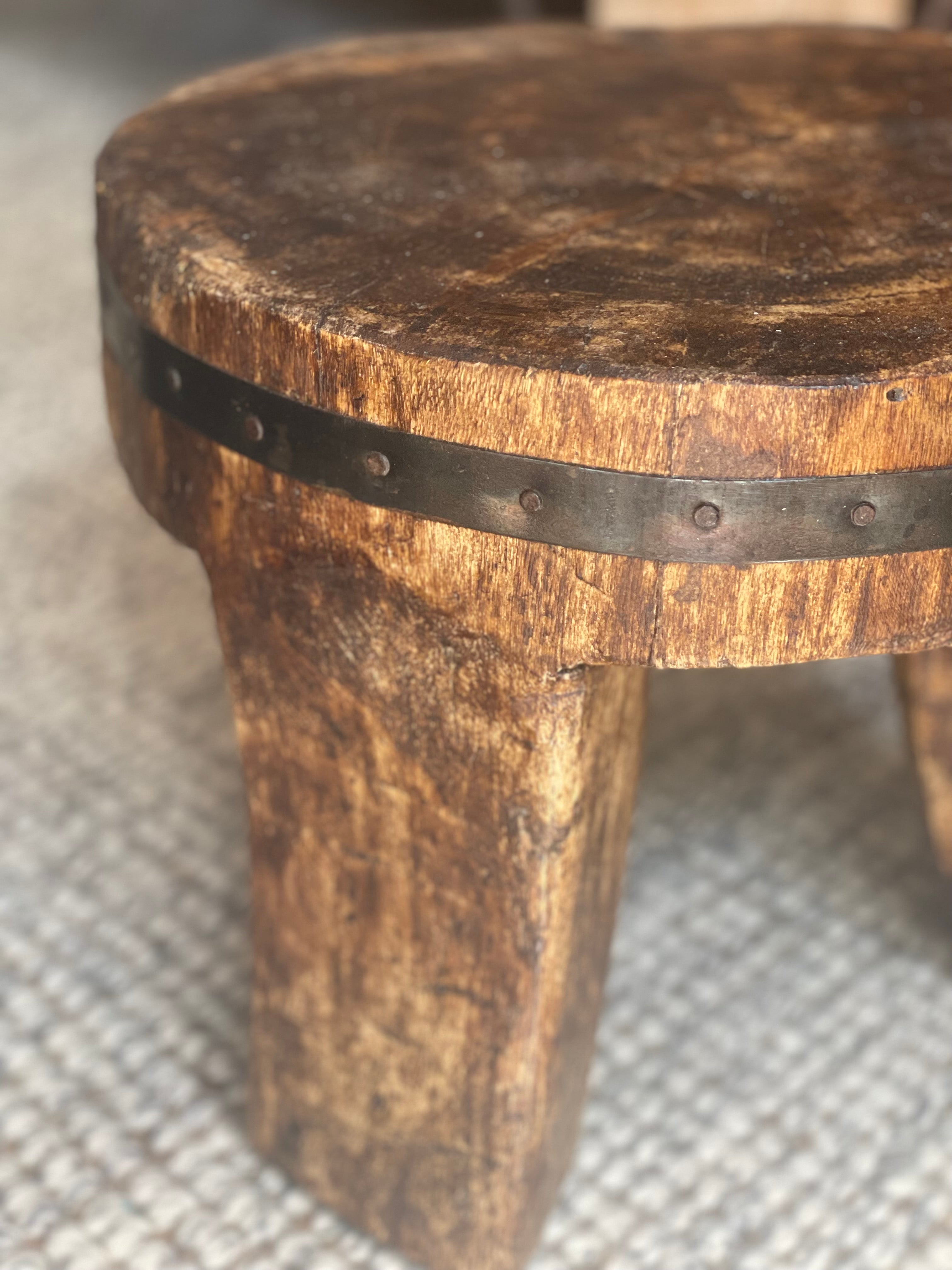Teakwood Vintage Tribal Stool