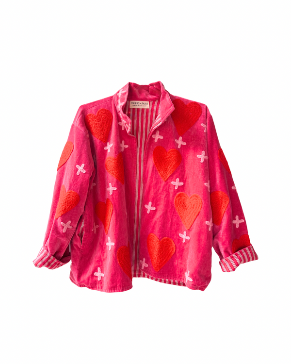 Raina Jacket Crosses and Hearts Pink - Tigers in Paris