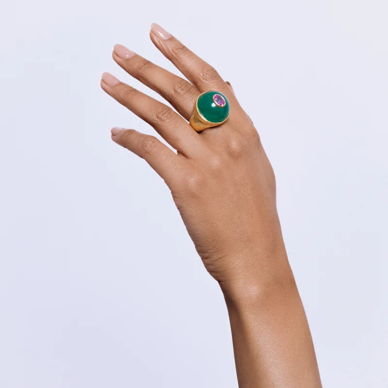 Kiskanu Ring with Ruby 18K Gold Plated