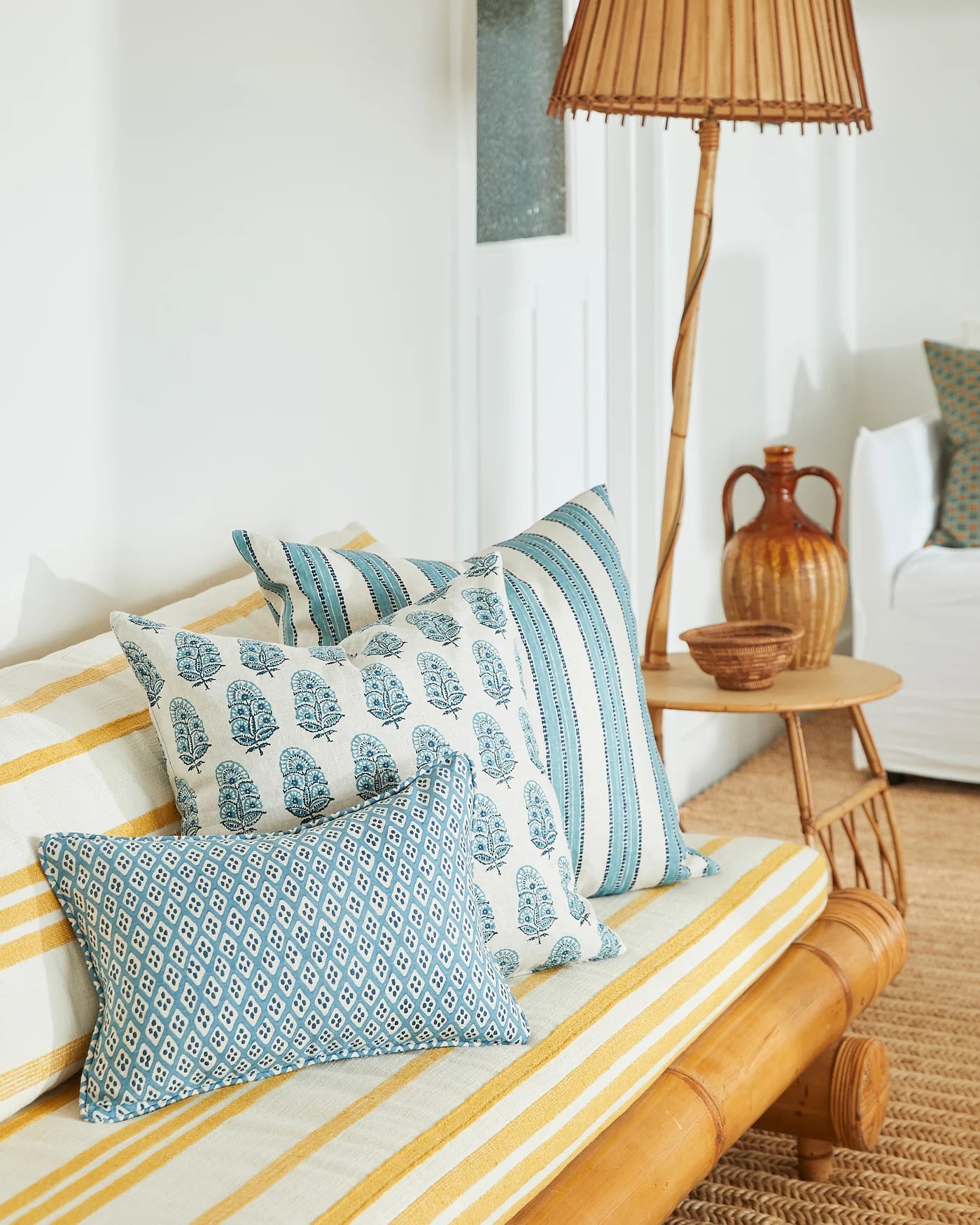 Orvietto Azure Linen Cushion 30x45cm
