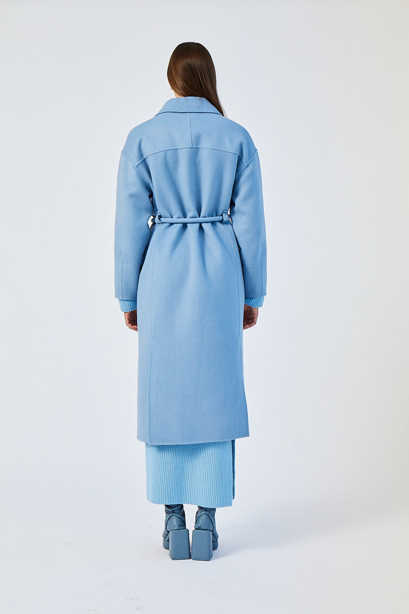 Ella Oversized Coat Light Blue - Suboo