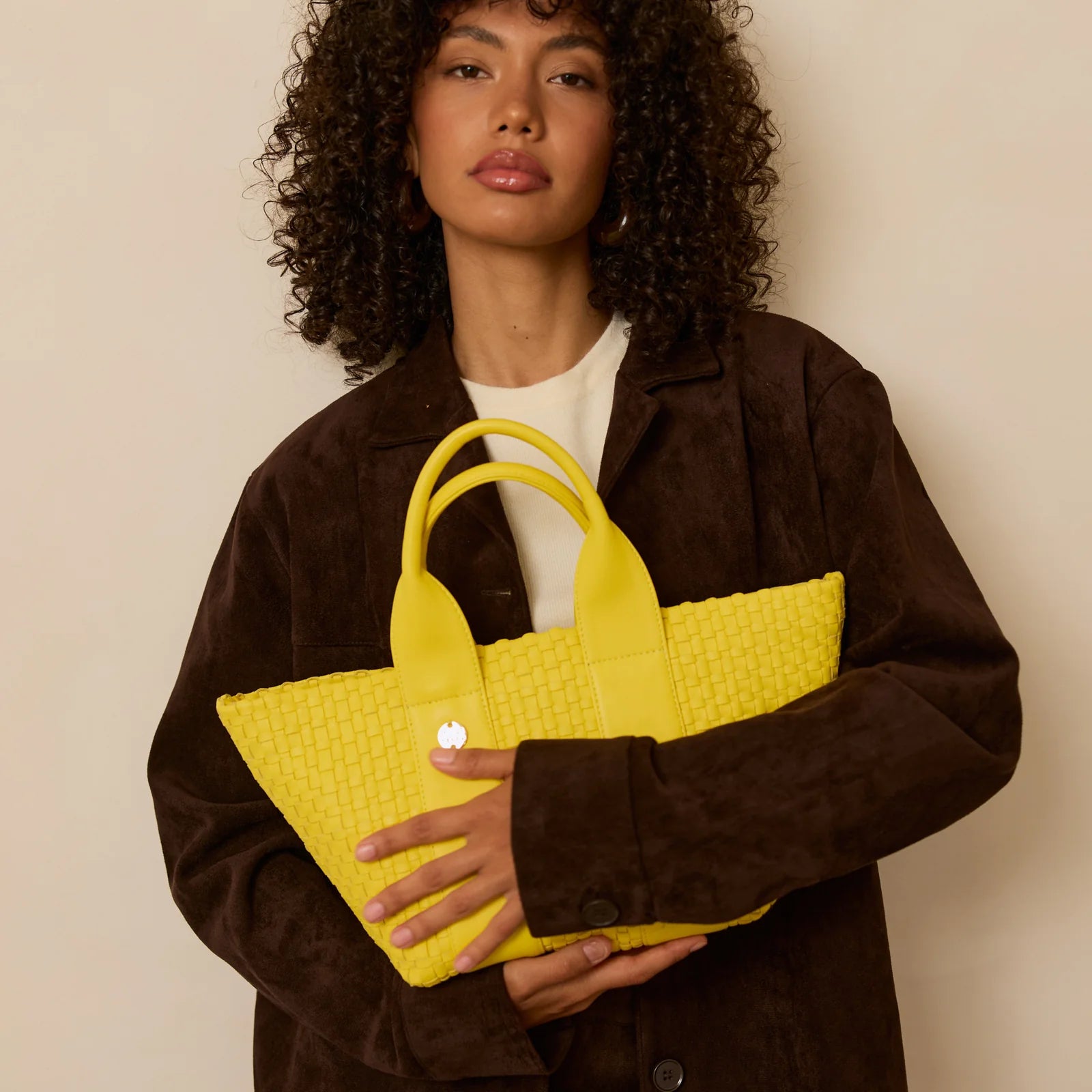 Gili Leather Tote Bag Lemon Sorbet