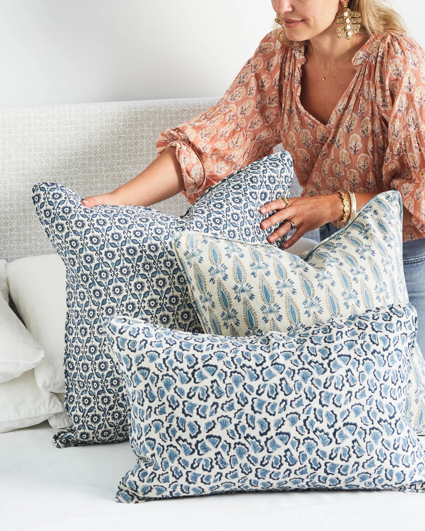 Tashir Fresh Azure Linen Cushion 50x50cm