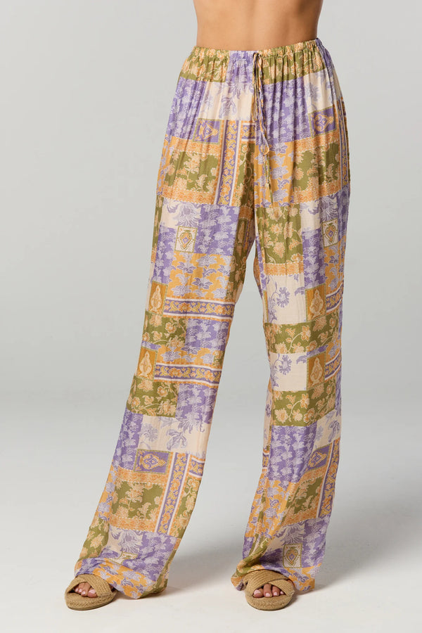 Billie Drawstring Pant Patchwork Floral Print - Winona