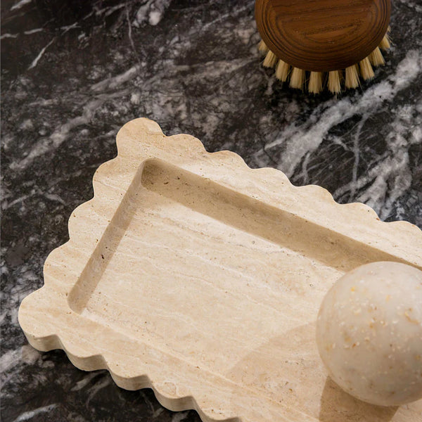 Palazzo Scalloped Bar - Beige Travertine