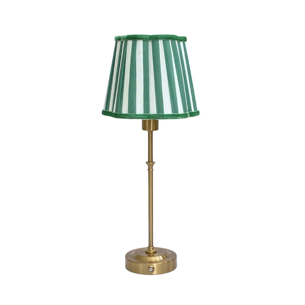 Green Stripe Scallop Shade USB Table Lamp