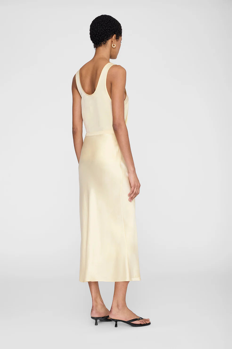 Bar Silk Skirt - Butter Yellow