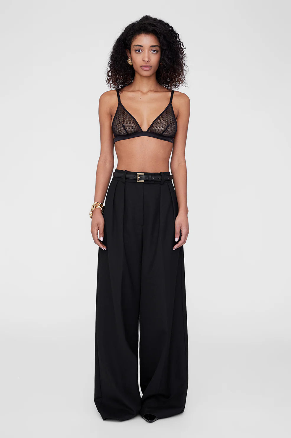 Eldra Bralette - Black Geometric Lace