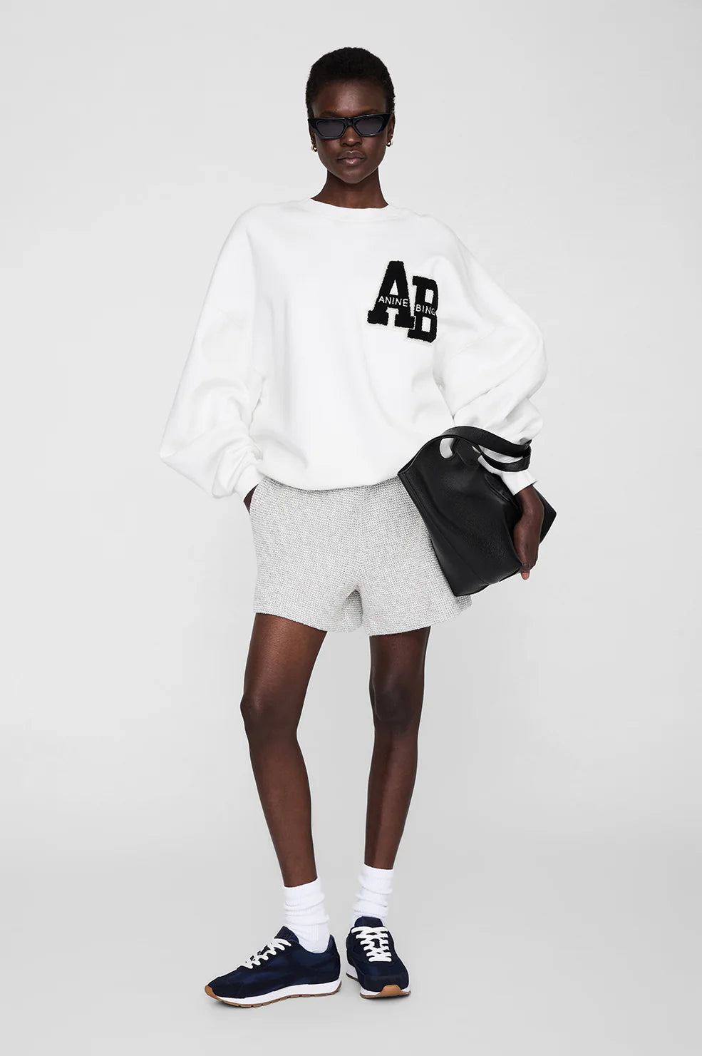 Kam Short Framed Monogram - Ivory and Black