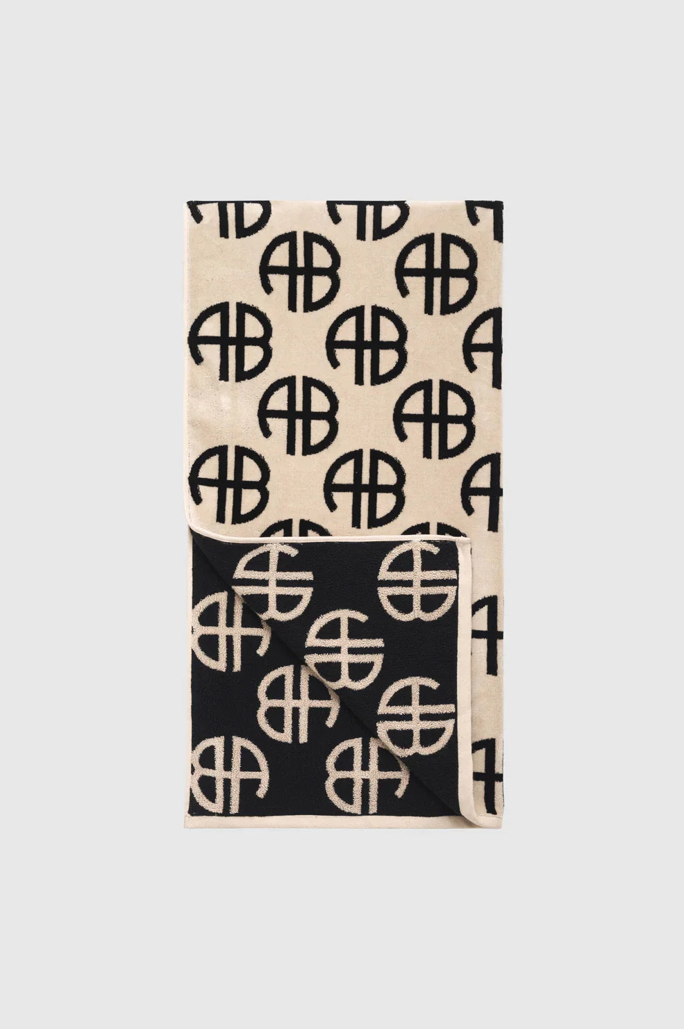 Bahia Towel Beige Monogram Print