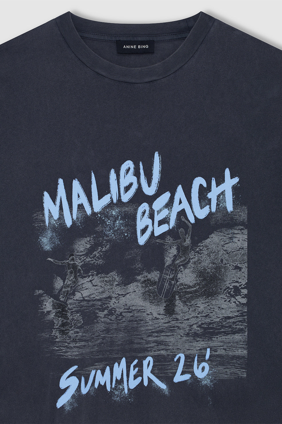 Cade Tee Surfer Black Blue - Washed Black