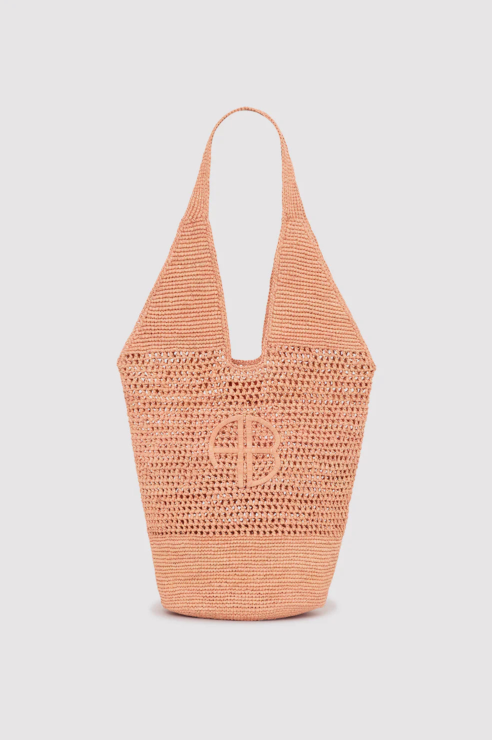 Leah Logo Hobo Raphia - Blush